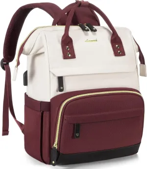 LOVEVOOK Laptop Backpack for Women, 17 Inch Work Business Backpacks Purse with USB Port, Large Capacity Nurse Bag College Bookbag for School, Waterproof Casual Daypack for Travel