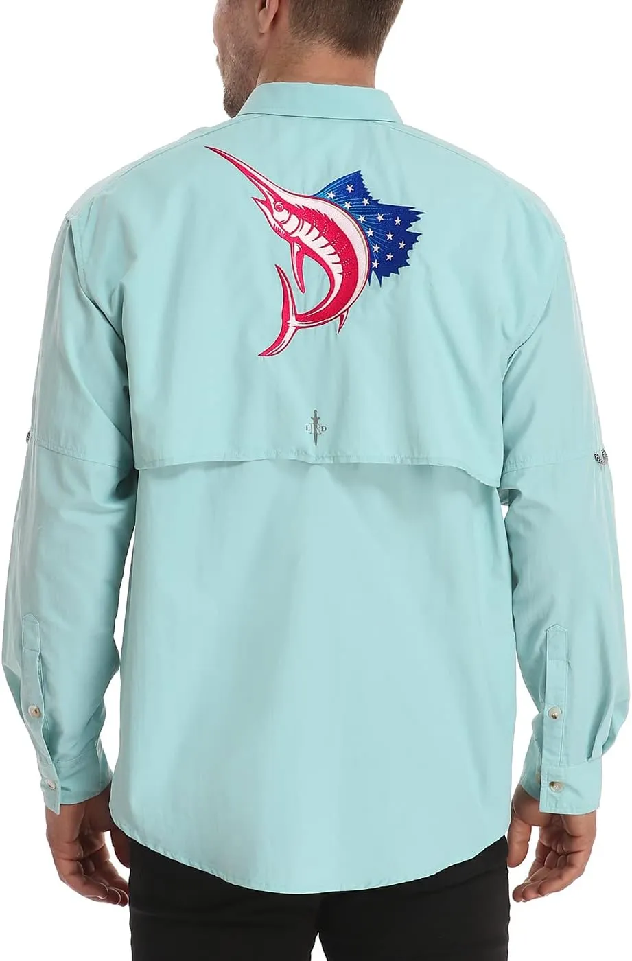 LRD Men's UPF 30 Long Sleeve Fishing Shirts Button Down Sun Protection Shirt