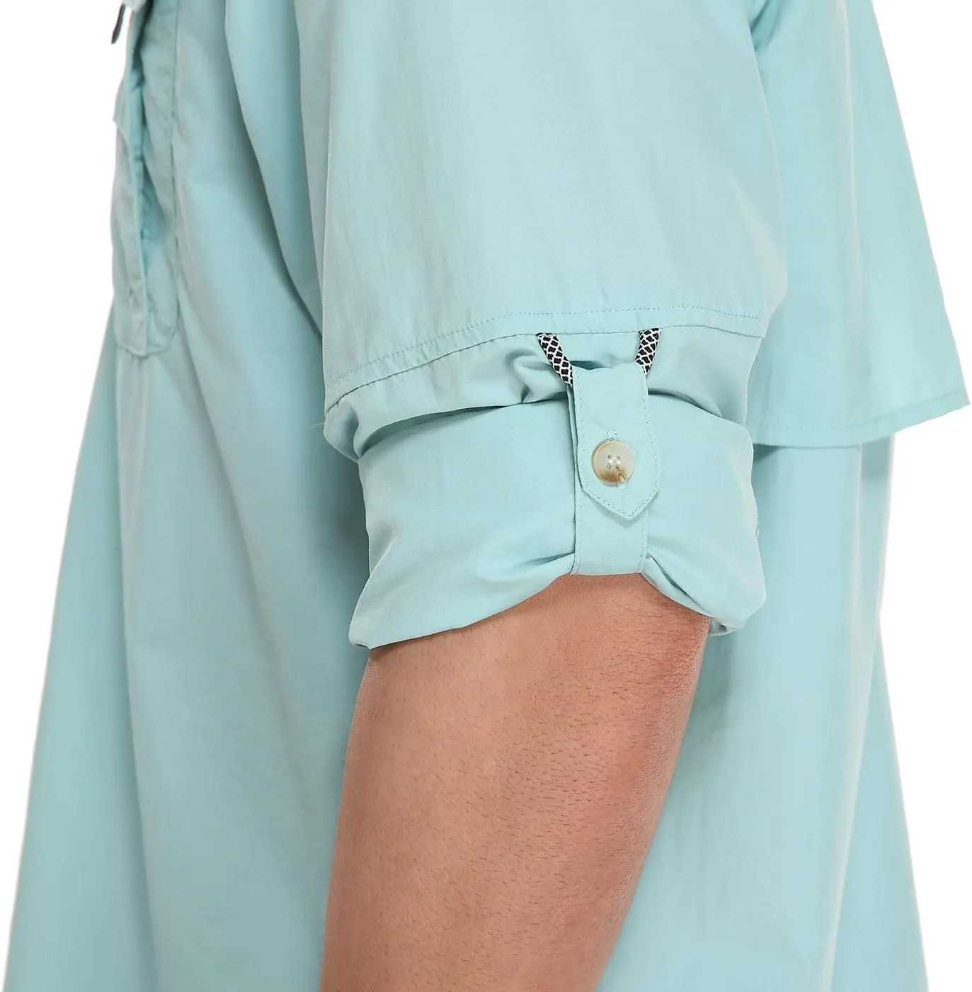 LRD Men's UPF 30 Long Sleeve Fishing Shirts Button Down Sun Protection Shirt