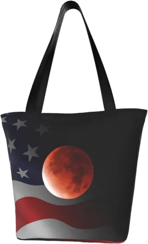 Lunar Eclipse November 2021 Women'S Casual One Shoulder Carry Shopping Bag Large Capacity Working Storage Handbag