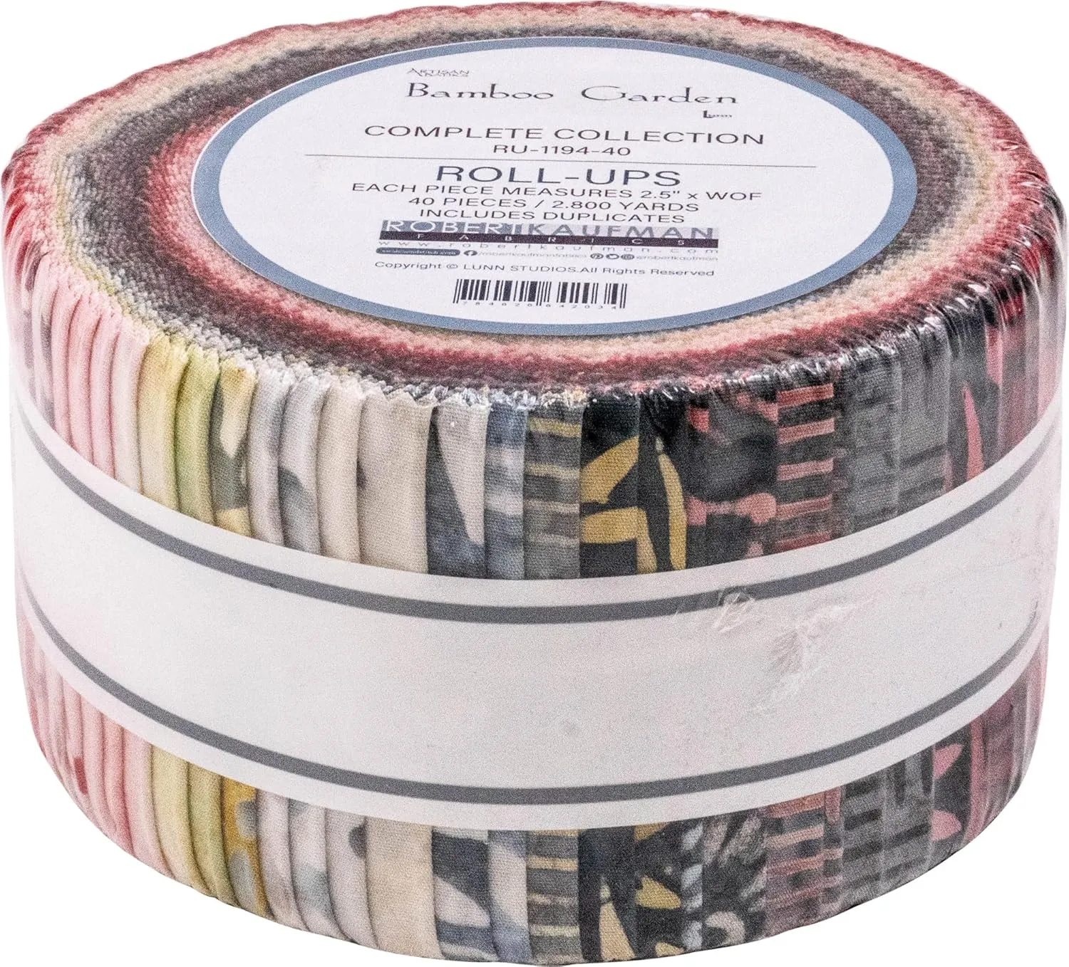 Lunn Studios Artisan Batiks Bamboo Roll Up 40 2.5-inch Strips Jelly Roll Robert Kaufman RU-1194-40