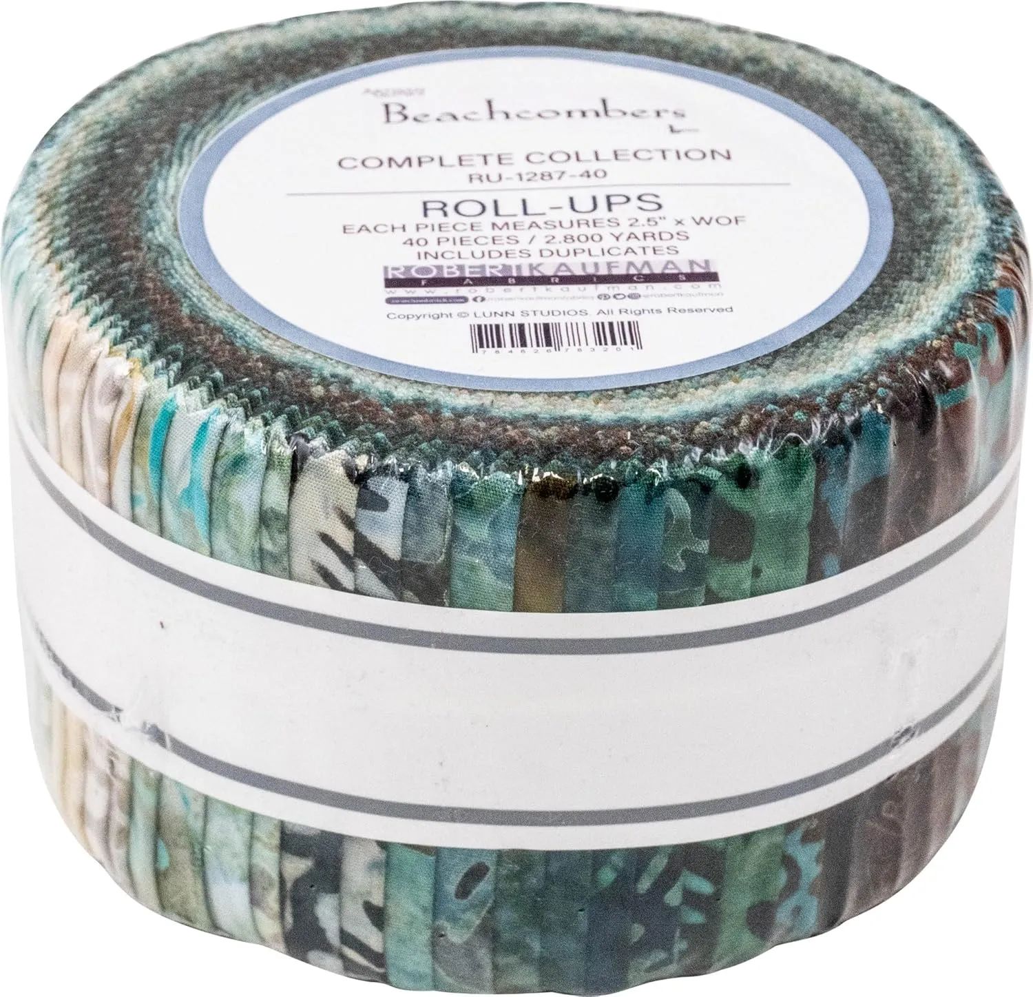 Lunn Studios Artisan Batiks Beachcombers Roll Up 40 2.5-inch Strips Robert Kaufman RU-1287-40