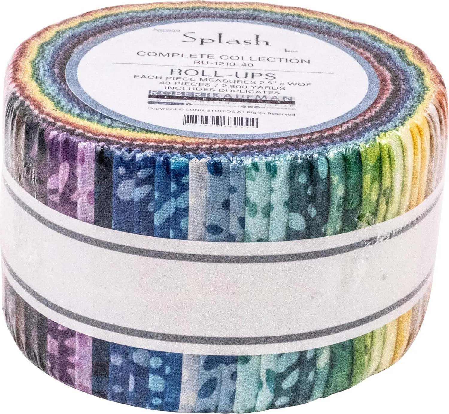 Lunn Studios Artisan Batiks Splash Roll Up 40 2.5-inch Strips Jelly Roll Robert Kaufman RU-1210-40