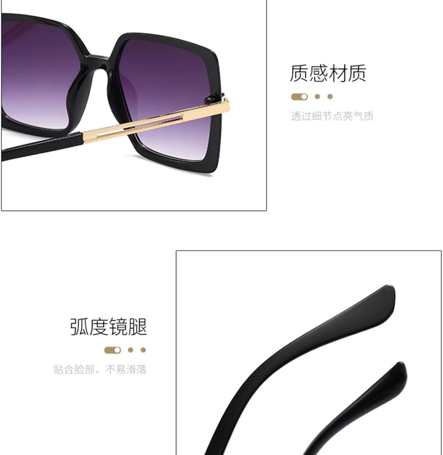 Luxury Large Frame Sunglasses Women Men Fashion Outdoor Driving Beach Party Sun Glasses Uv400