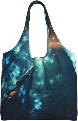 magic wand Printed single-shoulder canvas bag, large-capacity grocery shopping bag, light and easy to carry
