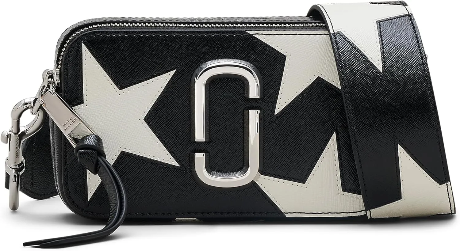 Marc Jacobs The Star Patchwork Leather Snapshot, Black/White