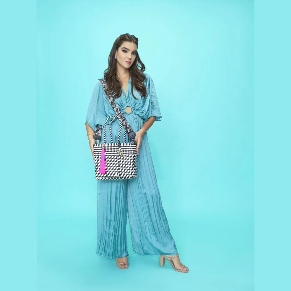 MARIA VICTORIA Large Mexican Woven Tote - Waterproof Multi-Color Beach & Shopping Bag