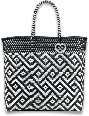 MARIA VICTORIA Large Mexican Woven Tote - Waterproof Multi-Color Beach & Shopping Bag
