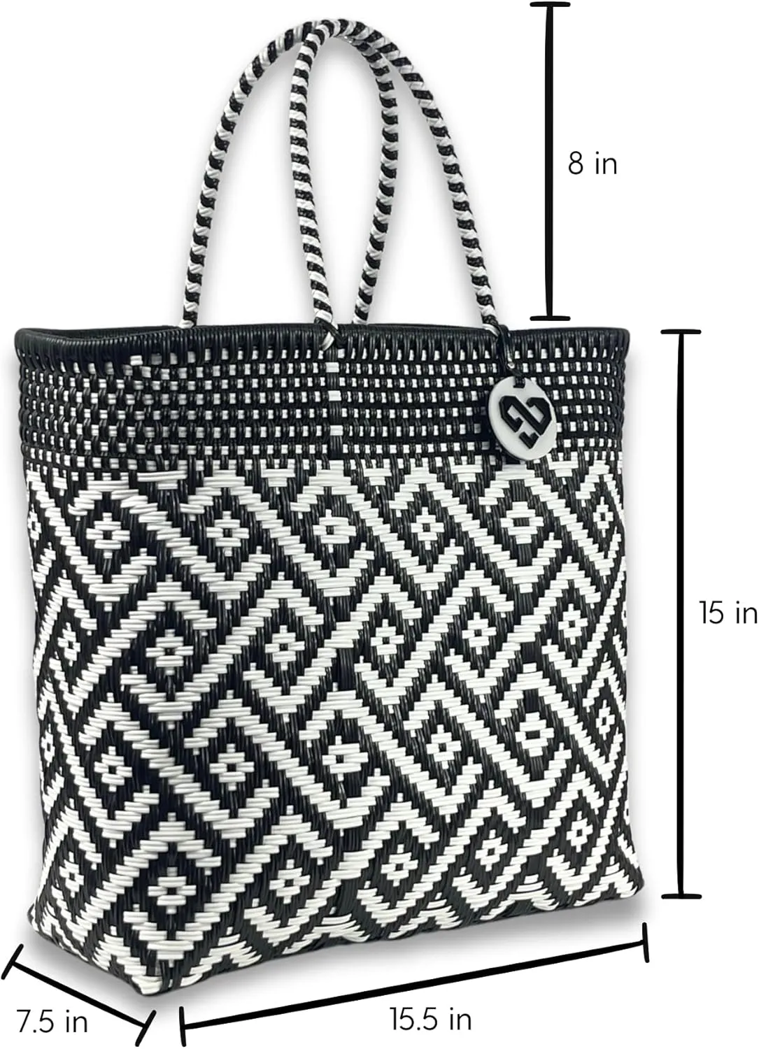 MARIA VICTORIA Large Mexican Woven Tote - Waterproof Multi-Color Beach & Shopping Bag