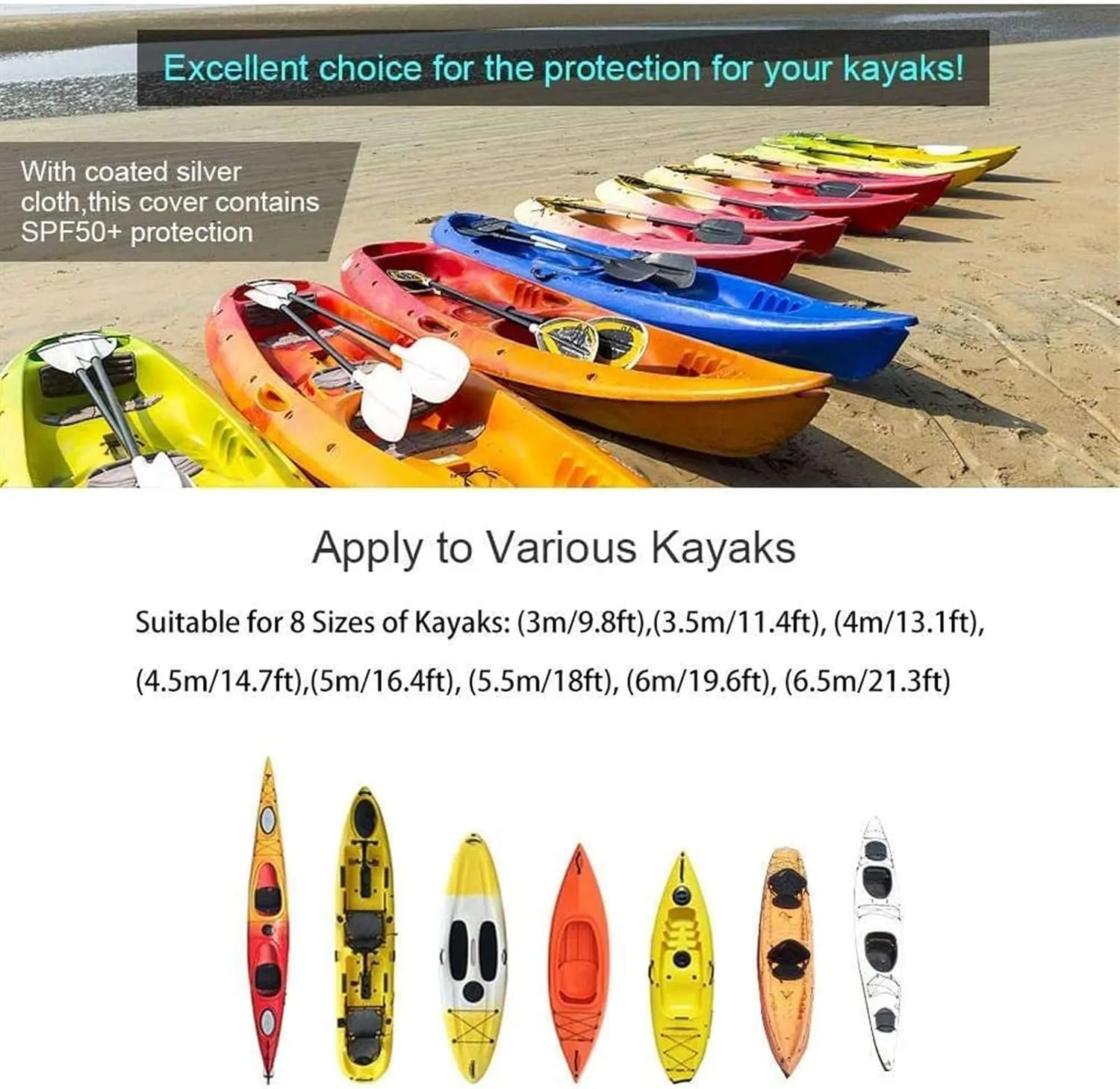 Marine Accessories Universal Kayaks Cover Canoe Boat Waterproof UV Resistant Dust-Proof Storage Cover Kayaks Boat Canoe Cover(4m)