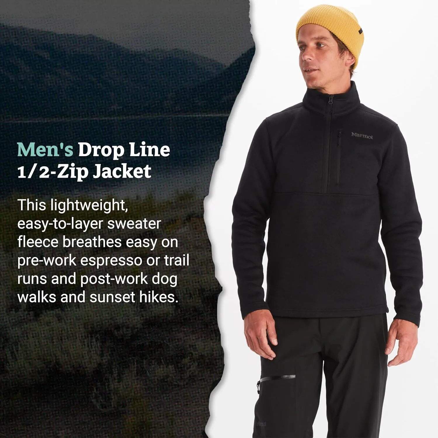 MARMOT Men's Drop Line 1/2 Zip Fleece Jacket