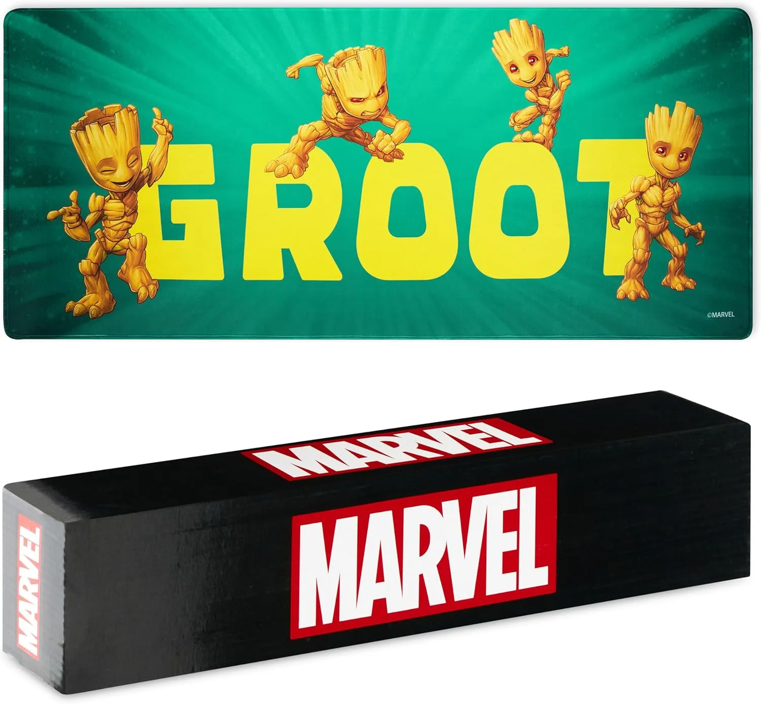 Marvel Groot Desk Mat Large Mouse Mat 31.2 x 13.9” Desk Protector Mat for PC Laptop Keyboard, Gaming & Office Supplies, Non Slip - Groot Gifts for Men (Green Groot)