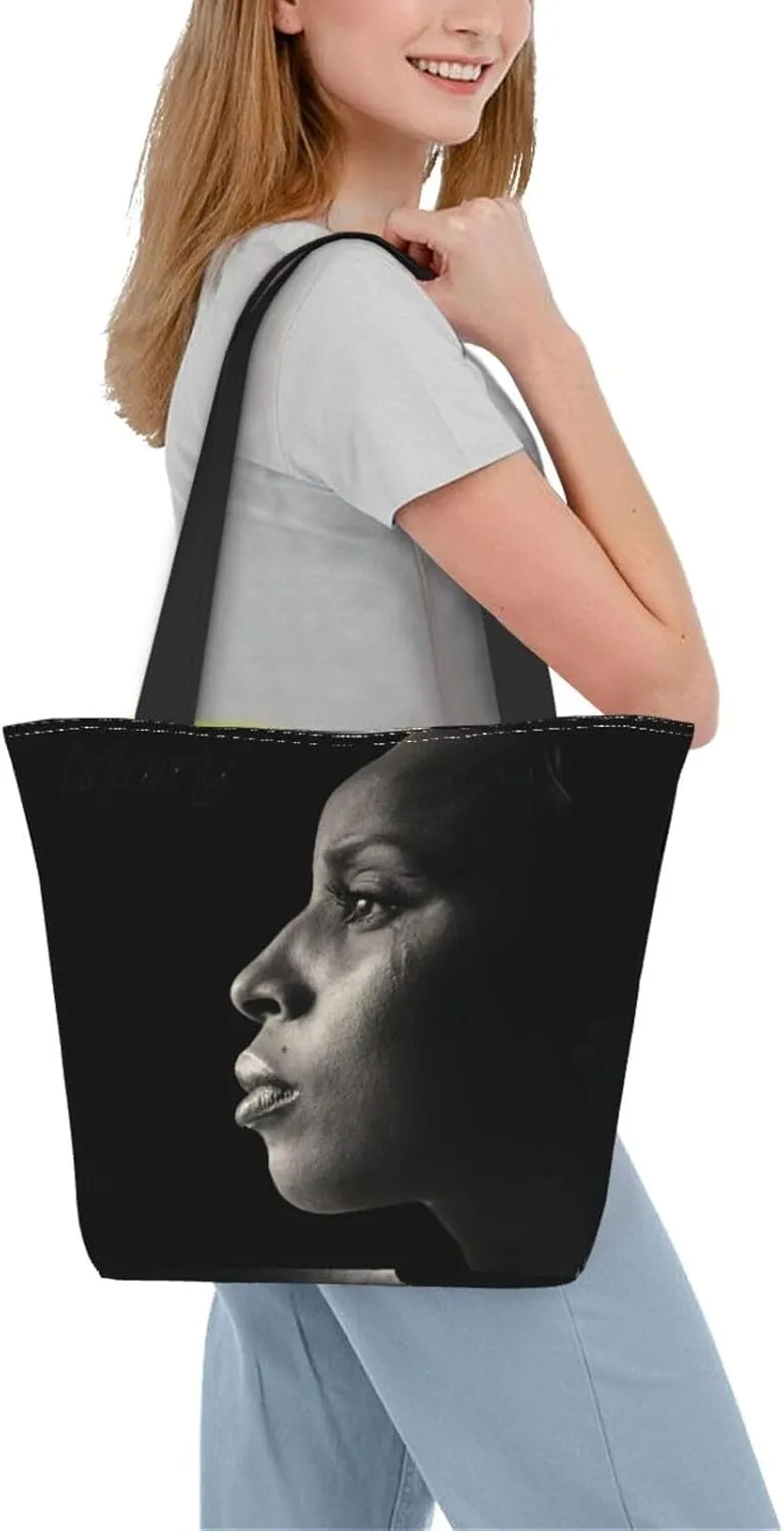 Mary J Musics Blige Shoulder Bag, Customized Shopping Tote Portable Canvas Bag