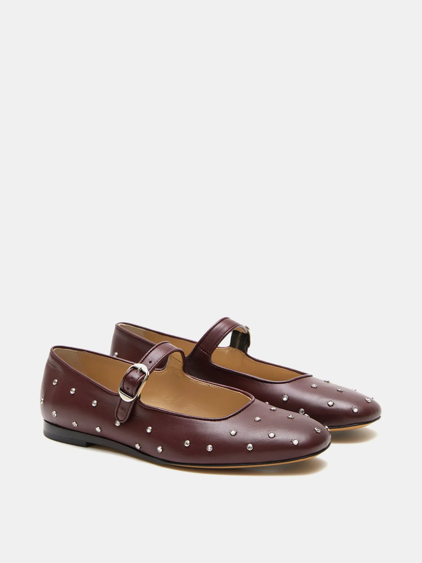 Mary Jane / Oxblood Leather Crystal