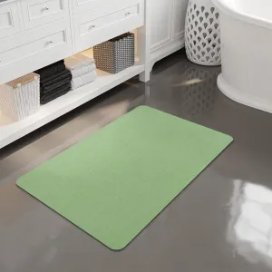 Mecko Bath Mat, Ultra Absorbent Quick Dry Bathroom Floor Mats-Rubber Non-Slip Thin Bathroom Rug Fit Under Door, Faux Suede Surface Shower Rug for Bathtub, Sink, Shower Room(Green,16"x24")