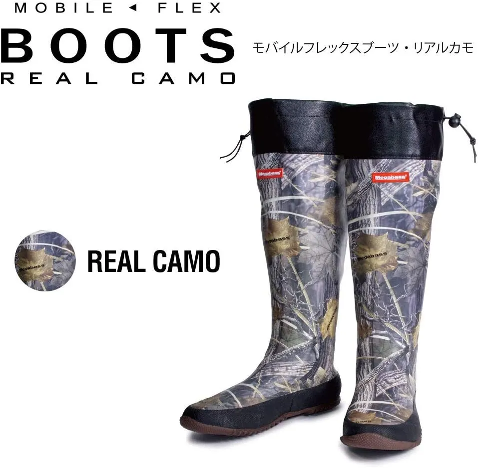 Megabass MOBILE FLEX BOOTS (REAL CAMO) Boots, Unisex, Adult