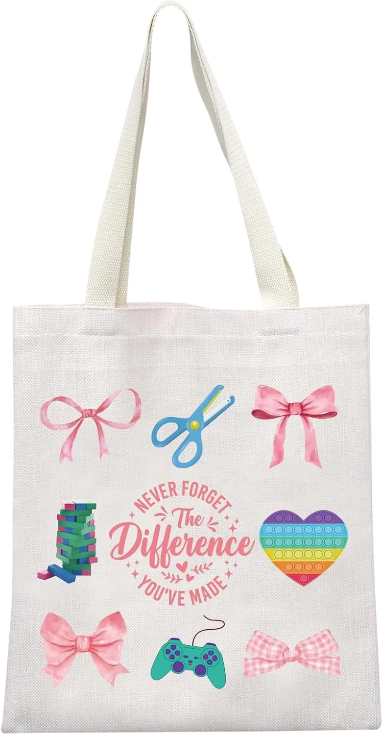MEIKIUP Occupational Therapy Tote Bag Occupational Therapist Gift OTA Graduate Gift Never Forget The Difference You'Ve Made