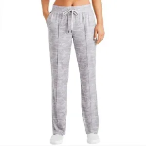 Member's Mark Women's Straight Leg Favorite Soft Pants ~ Light Grey Camo, (Small)