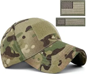 Men American Flag Patch Tactical Camo Baseball Cap Women USA Flag Military Army Patriotic Operator Camouflage Hat