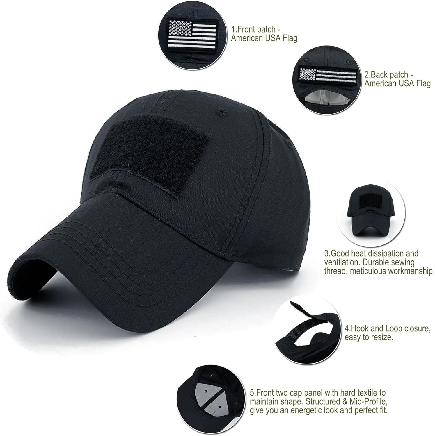 Men American Flag Patch Tactical Camo Baseball Cap Women USA Flag Military Army Patriotic Operator Camouflage Hat