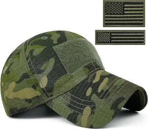 Men American Flag Patch Tactical Camo Baseball Cap Women USA Flag Military Army Patriotic Operator Camouflage Hat