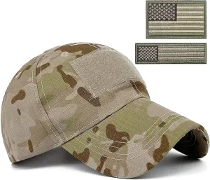 Men American Flag Patch Tactical Camo Baseball Cap Women USA Flag Military Army Patriotic Operator Camouflage Hat