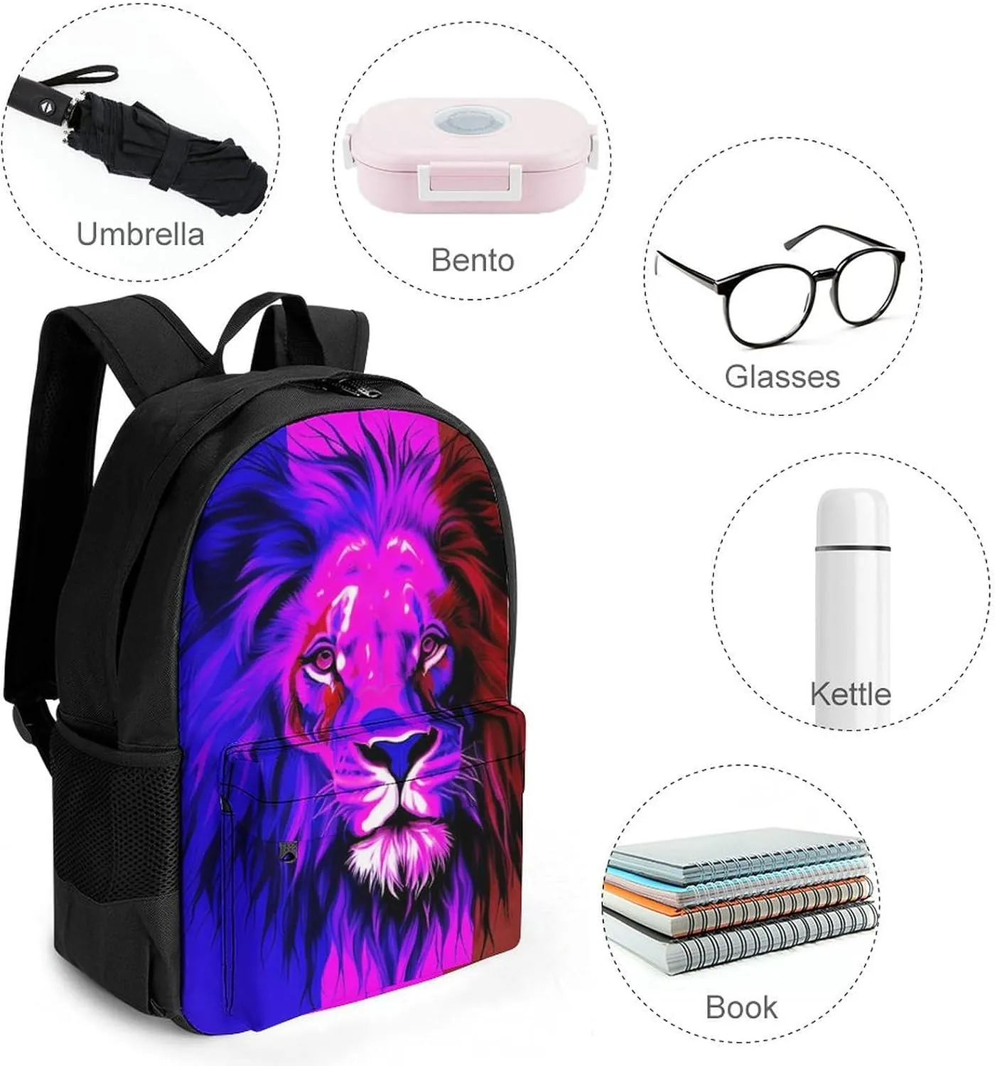 Men Women Lightweight Reggae Rasta Flag Lion Art Backpack Large Capacity Bookbag With Smooth Zippers for Gym Business Running