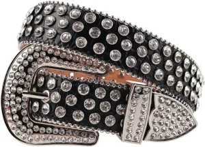 Men Women Western Punk Rhinestones Belts Bling Bling Diamond Crystal Studded Belt