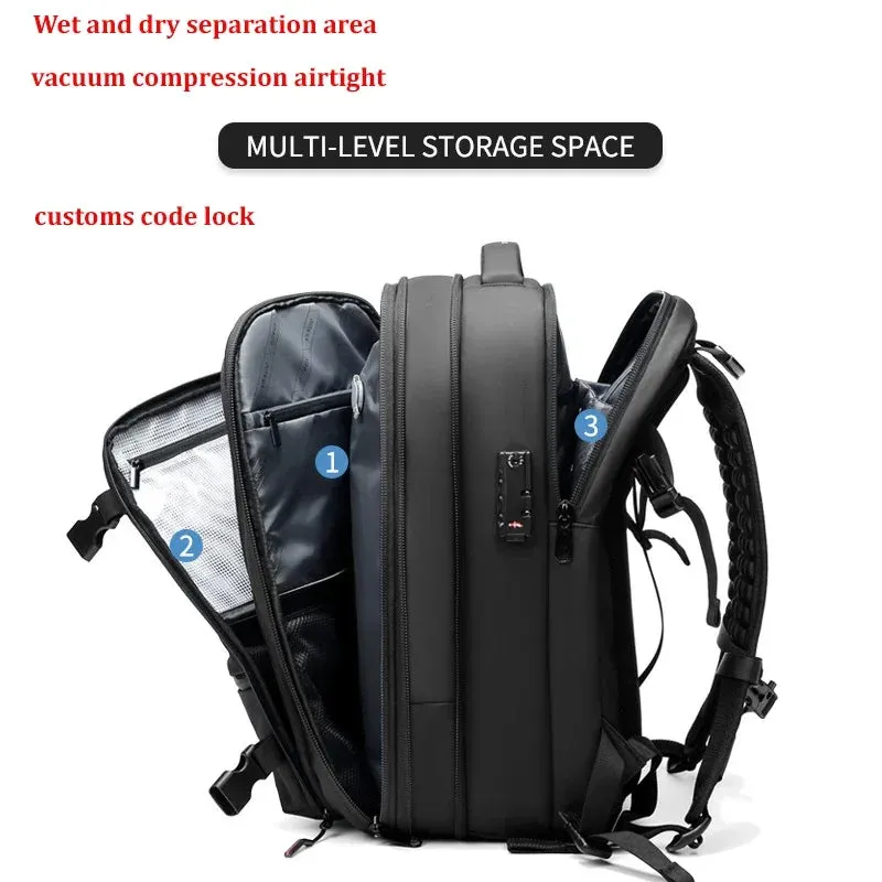 Men's 17-Inch Laptop Backpack - Vacuum Compression Business and School Backpack with Large Capacity for Outdoor Use