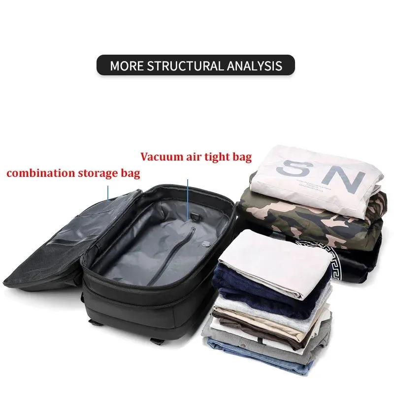 Men's 17-Inch Laptop Backpack - Vacuum Compression Business and School Backpack with Large Capacity for Outdoor Use