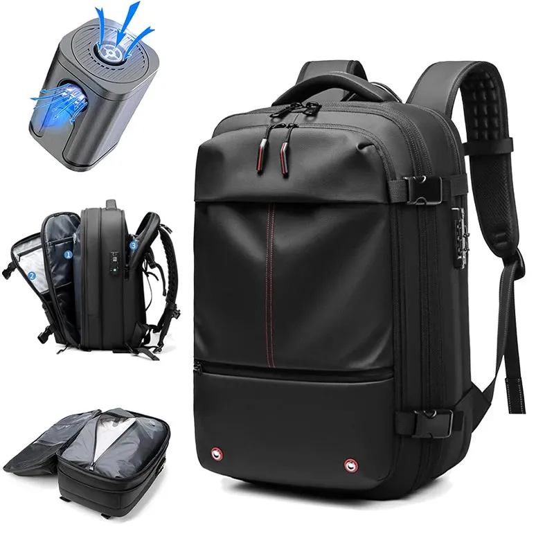 Men's 17-Inch Laptop Backpack - Vacuum Compression Business and School Backpack with Large Capacity for Outdoor Use