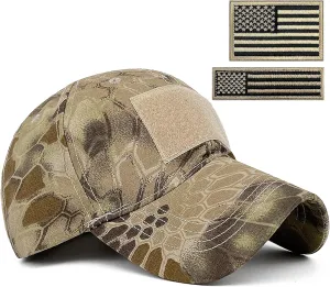 Mens Camo Baseball Hats with American Flag USA Patch Military Baseball Caps for Women