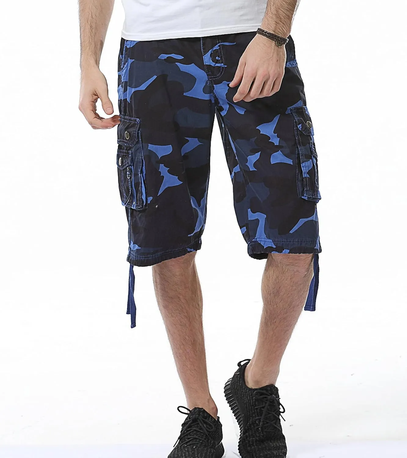 Men's Camo Cargo Shorts Relaxed Fit Multi-Pocket Outdoor Camouflage Cargo Shorts Cotton