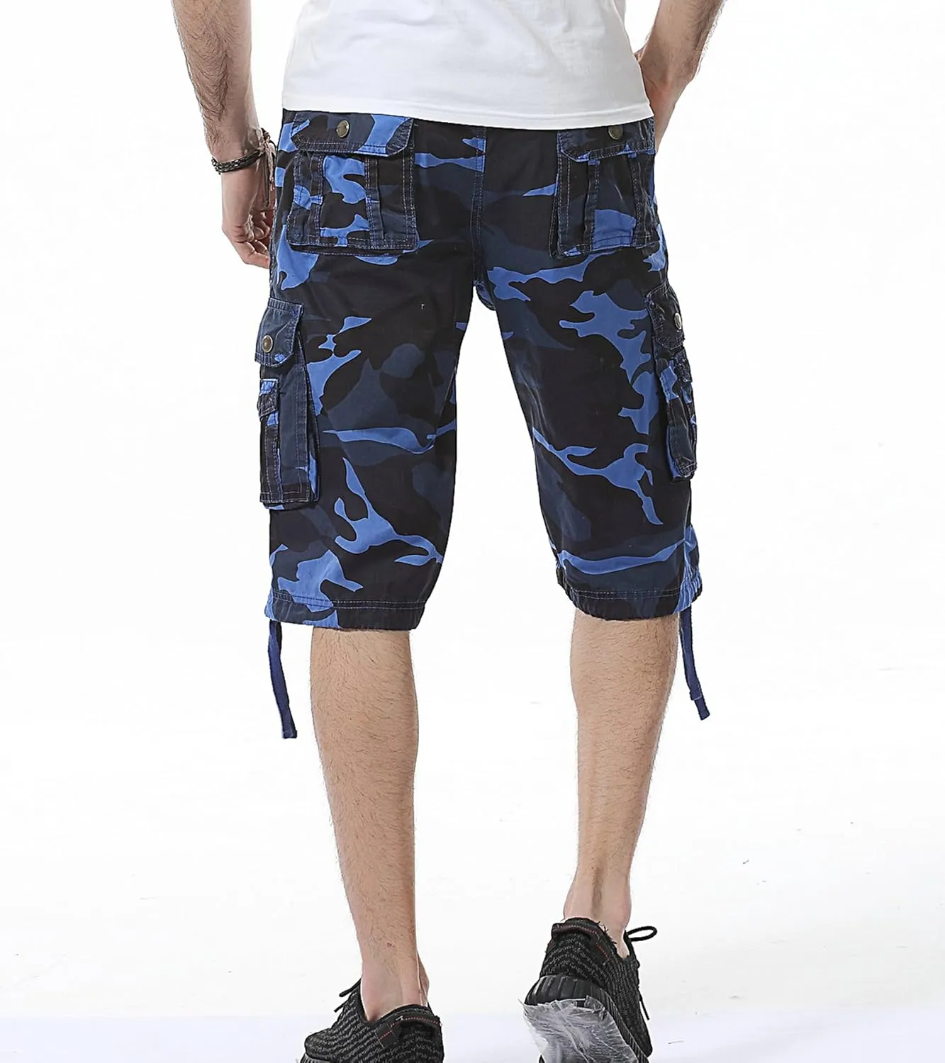 Men's Camo Cargo Shorts Relaxed Fit Multi-Pocket Outdoor Camouflage Cargo Shorts Cotton