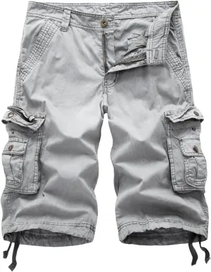 Men's Camo Cargo Shorts Relaxed Fit Multi-Pocket Outdoor Camouflage Cargo Shorts Cotton