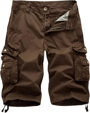 Men's Camo Cargo Shorts Relaxed Fit Multi-Pocket Outdoor Camouflage Cargo Shorts Cotton