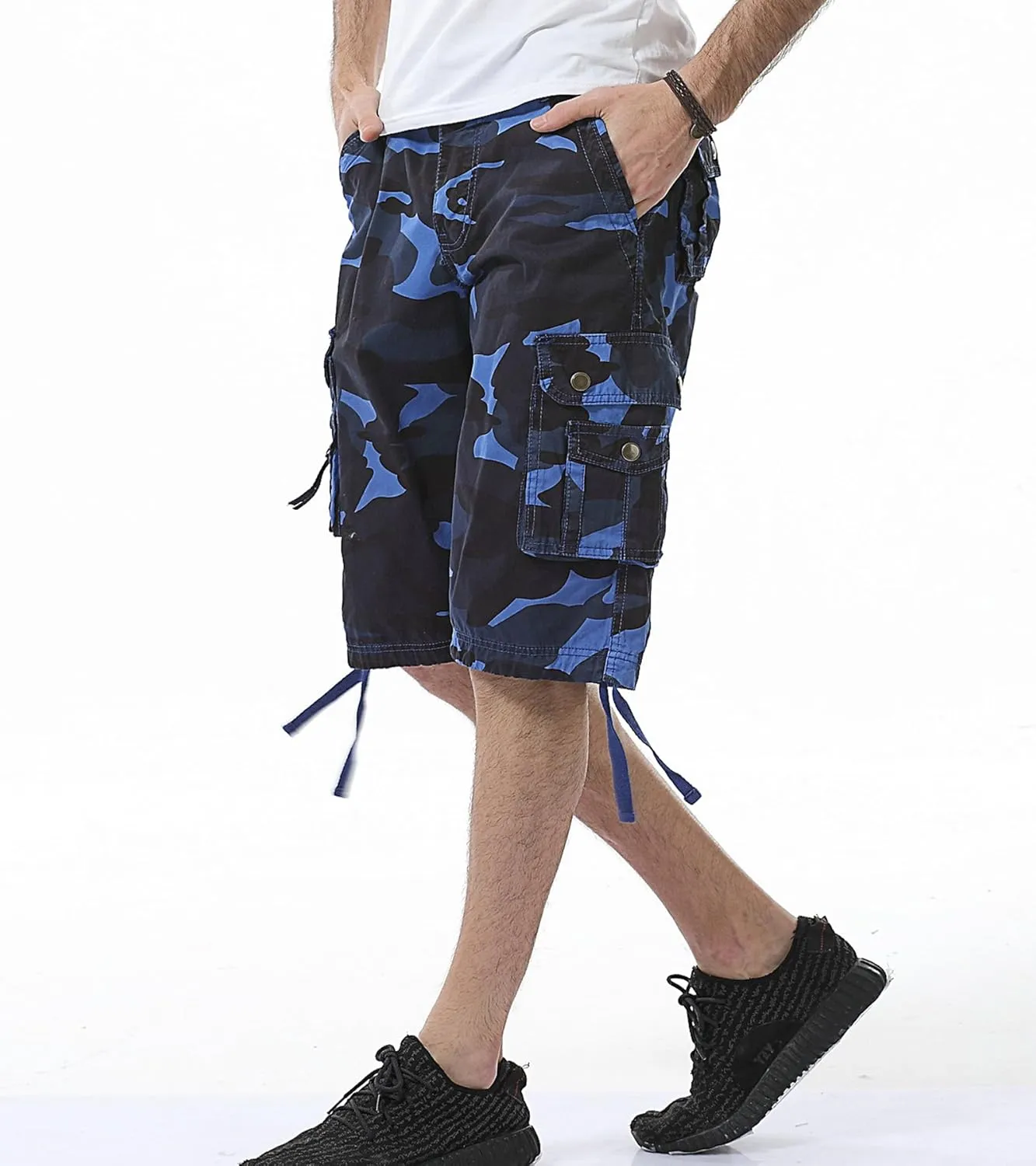 Men's Camo Cargo Shorts Relaxed Fit Multi-Pocket Outdoor Camouflage Cargo Shorts Cotton