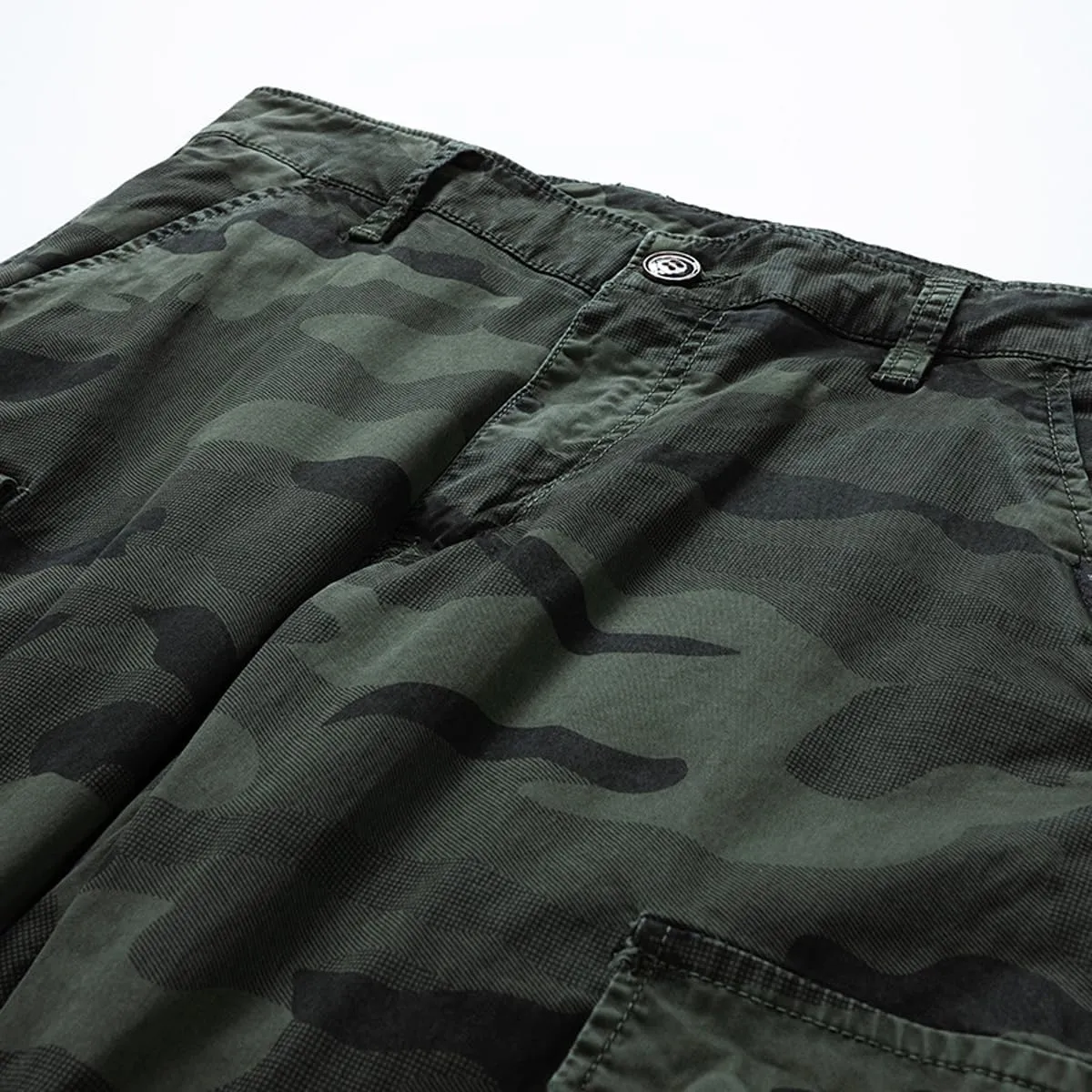 Men's Camouflage Military Cargo Pants Relaxed Fit Zipper Pockets Cotton Cargo Pants