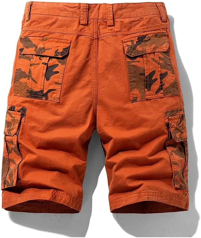 Men's Camouflage Pockets Cargo Shorts Summer Regular Fit Cotton Hiking Cargo Shorts