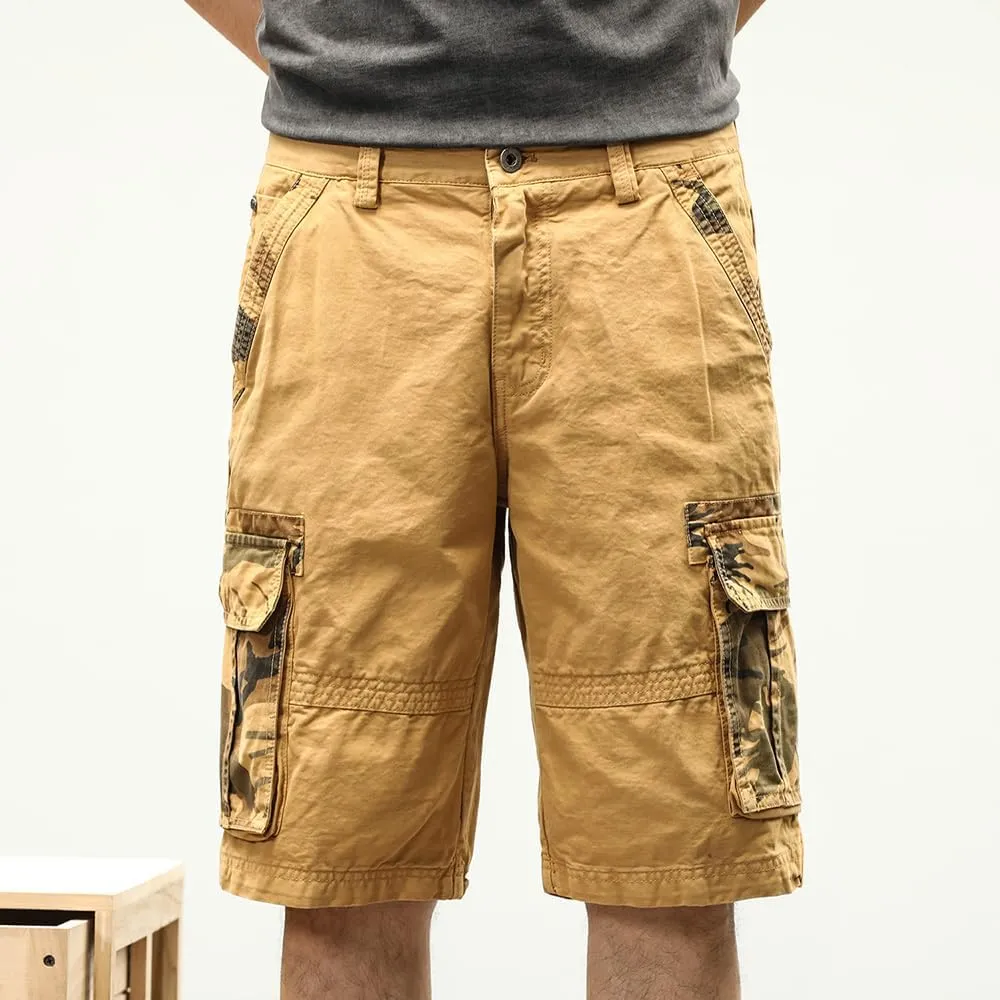 Men's Camouflage Pockets Cargo Shorts Summer Regular Fit Cotton Hiking Cargo Shorts