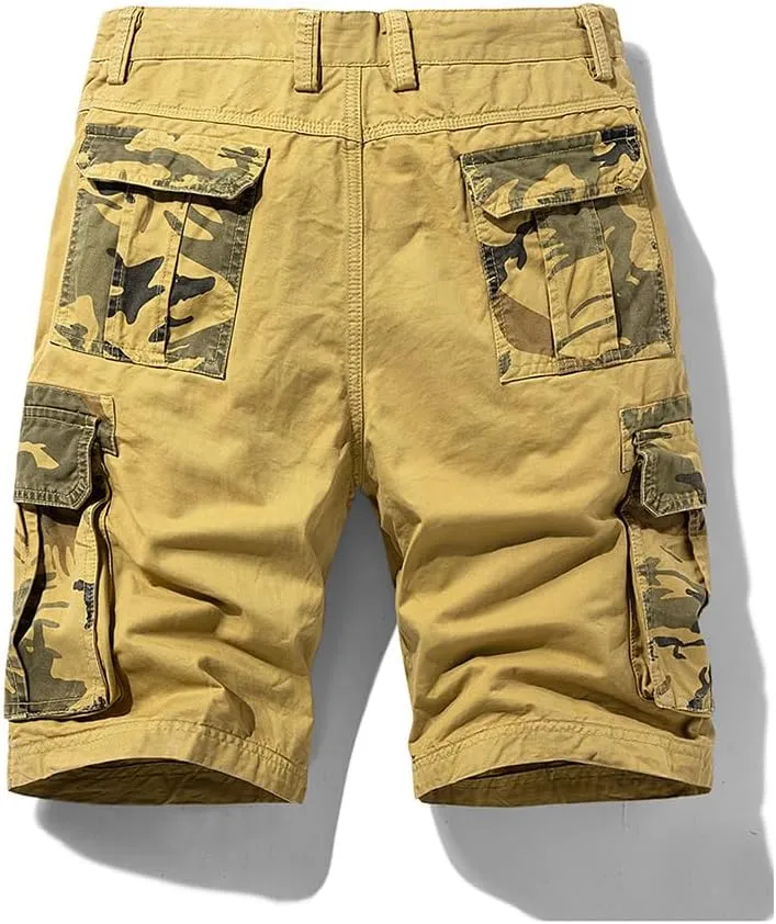 Men's Camouflage Pockets Cargo Shorts Summer Regular Fit Cotton Hiking Cargo Shorts