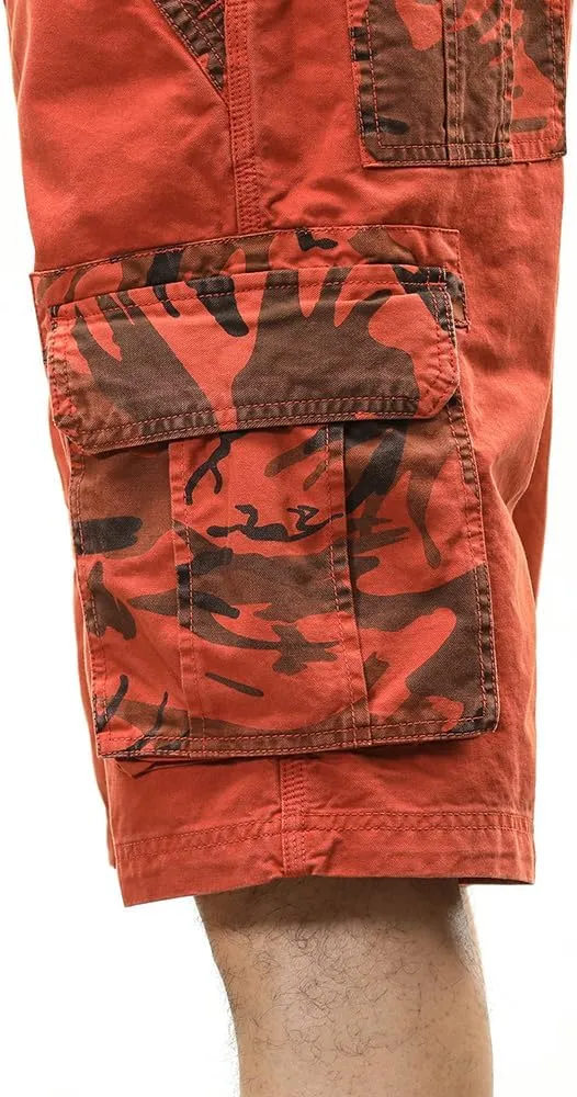 Men's Camouflage Pockets Cargo Shorts Summer Regular Fit Cotton Hiking Cargo Shorts
