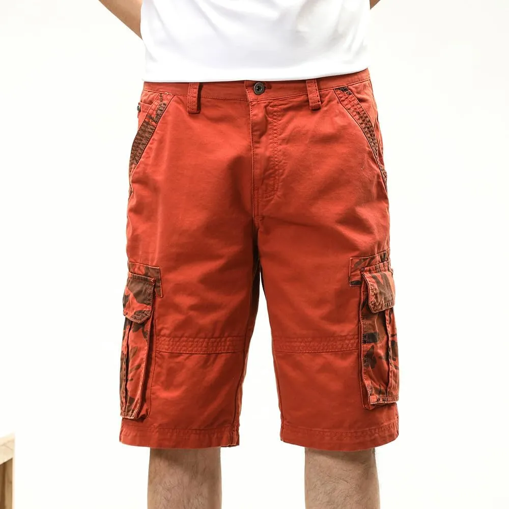 Men's Camouflage Pockets Cargo Shorts Summer Regular Fit Cotton Hiking Cargo Shorts