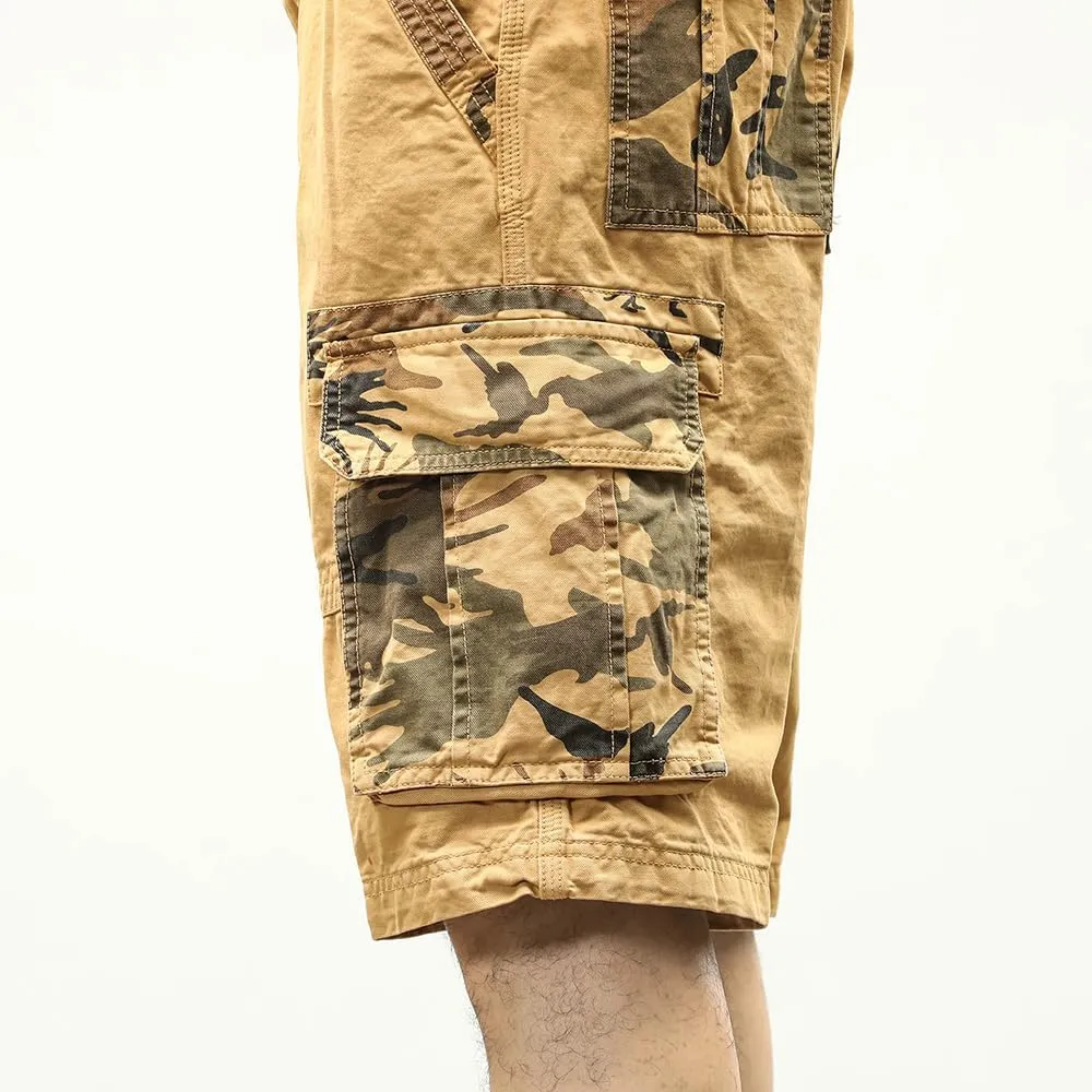 Men's Camouflage Pockets Cargo Shorts Summer Regular Fit Cotton Hiking Cargo Shorts