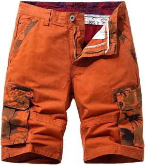 Men's Camouflage Pockets Cargo Shorts Summer Regular Fit Cotton Hiking Cargo Shorts