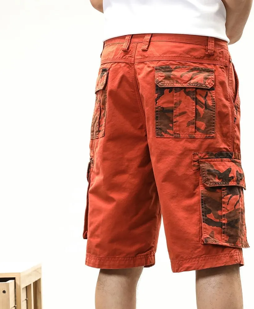 Men's Camouflage Pockets Cargo Shorts Summer Regular Fit Cotton Hiking Cargo Shorts