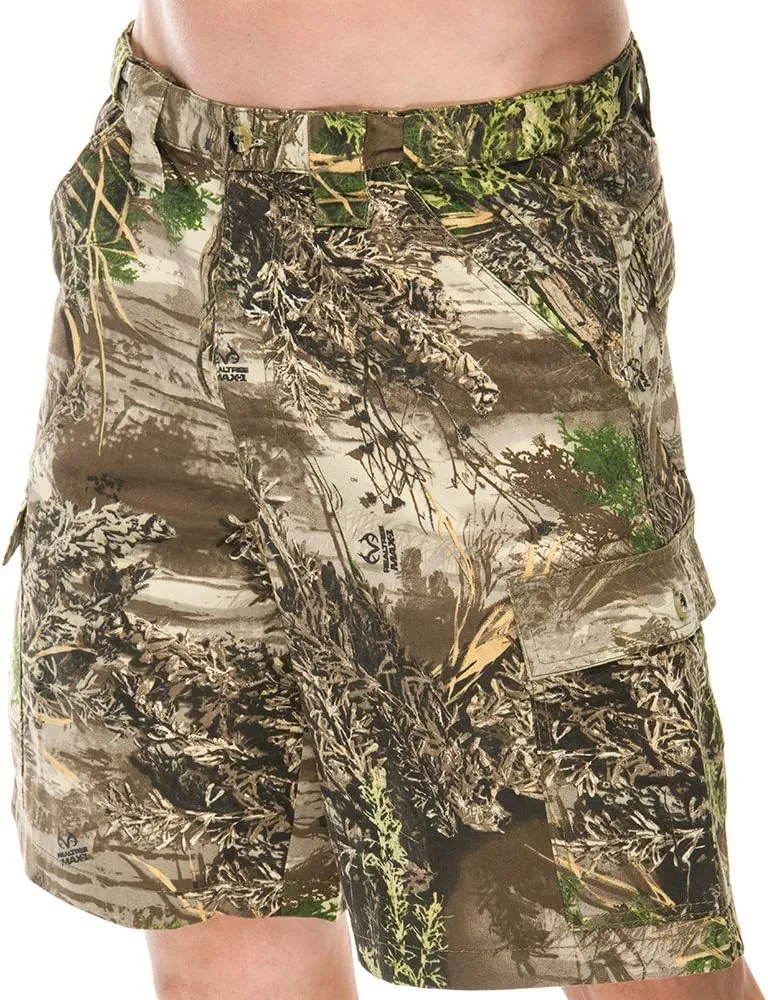 Men's Cargo Shorts - Durable Camo Cargo Shorts for Men-Mens Shorts Cargo with Mossy Oak Print - Ideal for Hiking and Camping