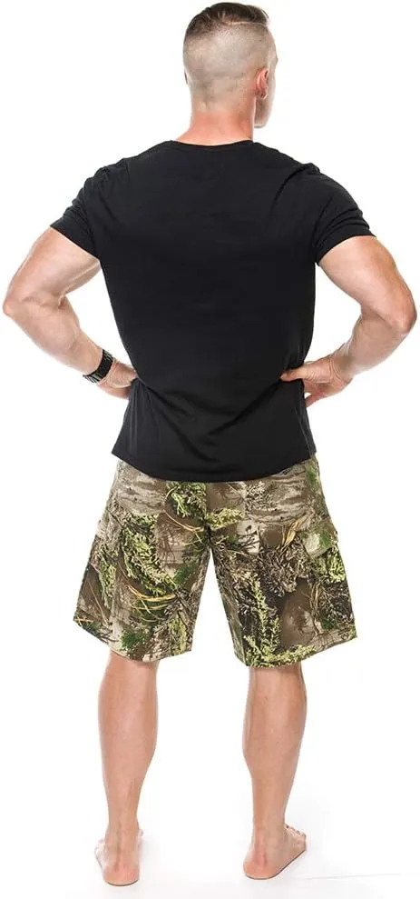 Men's Cargo Shorts - Durable Camo Cargo Shorts for Men-Mens Shorts Cargo with Mossy Oak Print - Ideal for Hiking and Camping