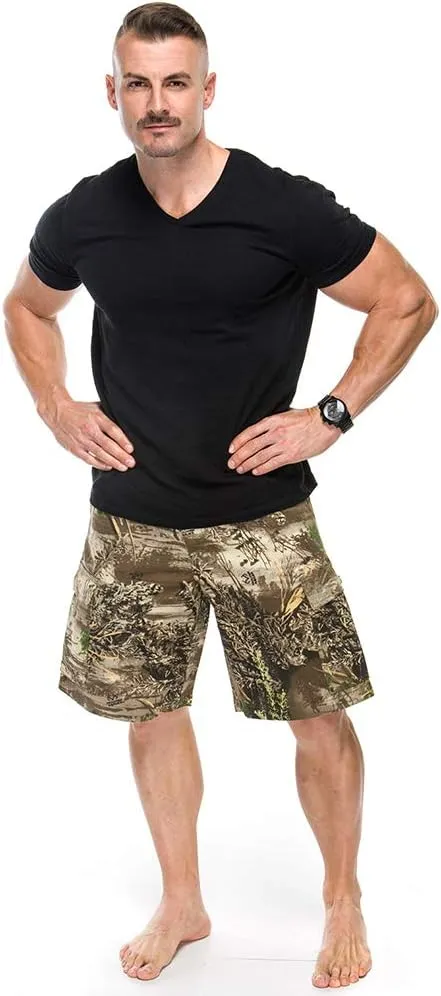 Men's Cargo Shorts - Durable Camo Cargo Shorts for Men-Mens Shorts Cargo with Mossy Oak Print - Ideal for Hiking and Camping