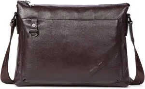 Men's Cross Section Business Layer Cowhide Shoulder Bag Shoulder Crossbody Bag Cowhide Bag Leather Men's Bag